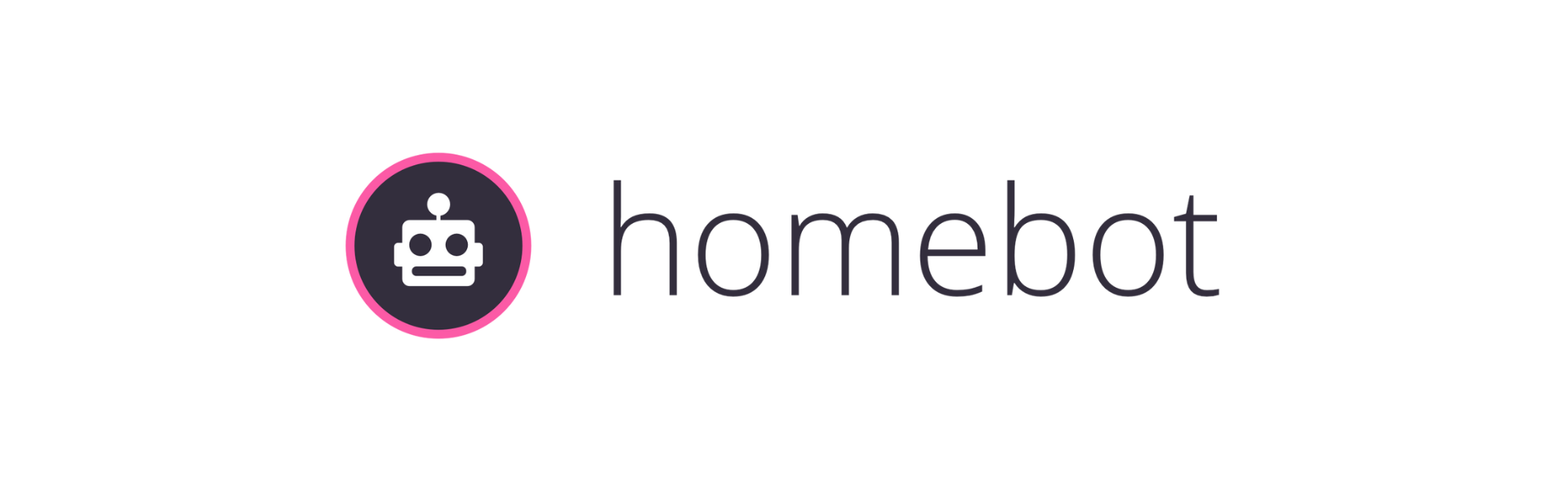 A logo for a company called homebot on a white background