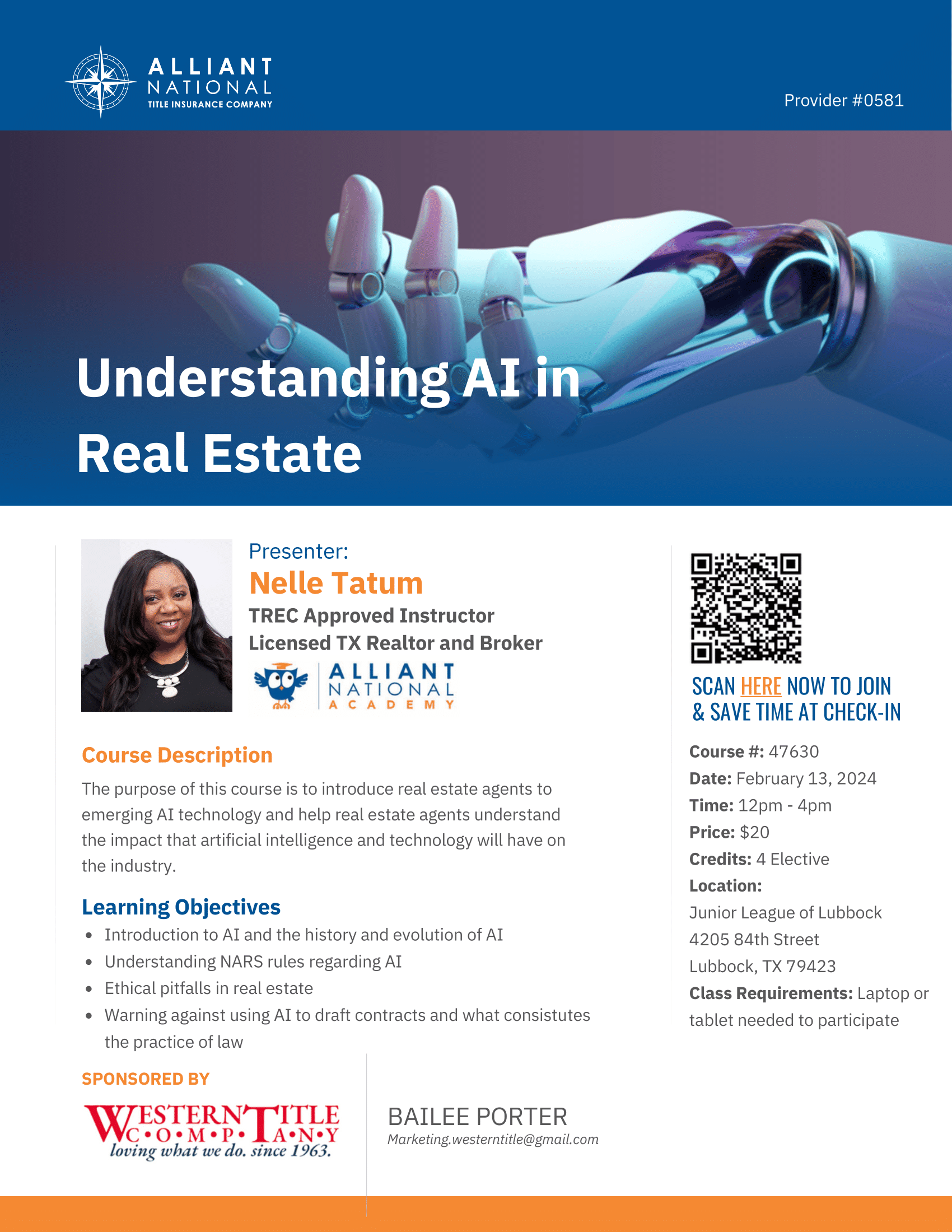 Realtor Continuing Education Lubbock, TX Western Title