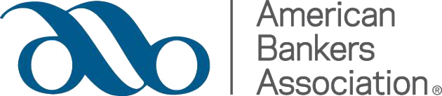 The logo for the american bankers association is blue and white