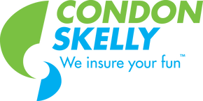 A logo for condon skelly that says we insure your fun