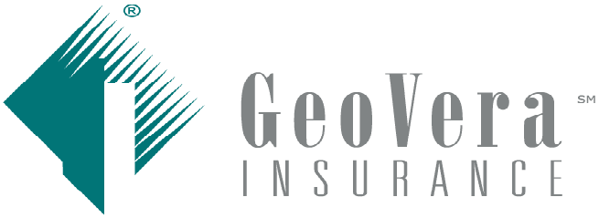 The logo for geovera insurance has a blue arrow pointing to the right.