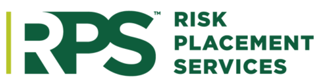 A green and white logo for risk placement services