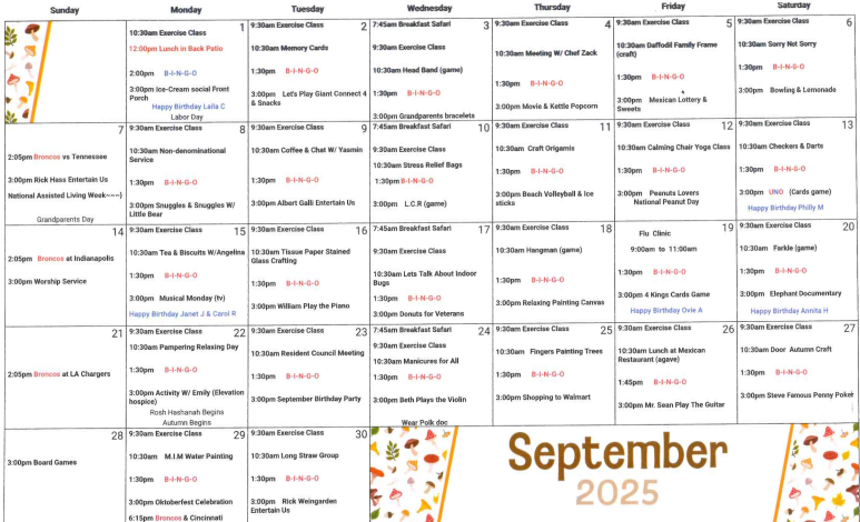 Activity Calendar