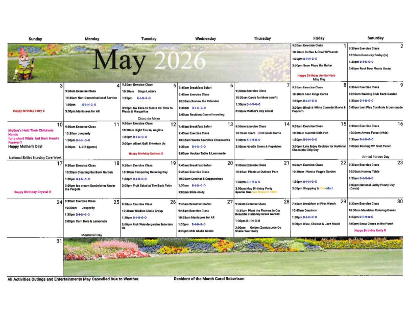 Activity Calendar
