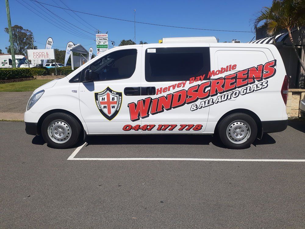 One White Van Vehicle — Hervey Bay Mobile Windscreens In Pialba Queensland