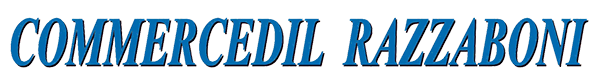 Logo blu “COMMERCEDIL RAZZABONI” su sfondo bianco.