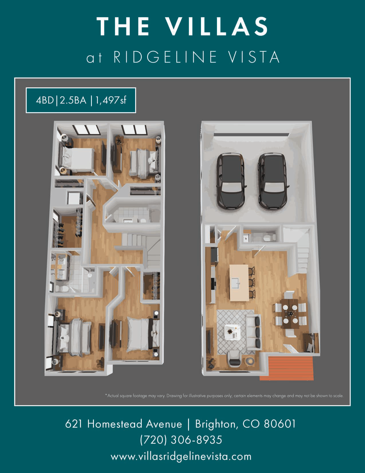 Floor Plan: 4 Bedroom · 2.5 Bath · 1,497 SQ. FT.