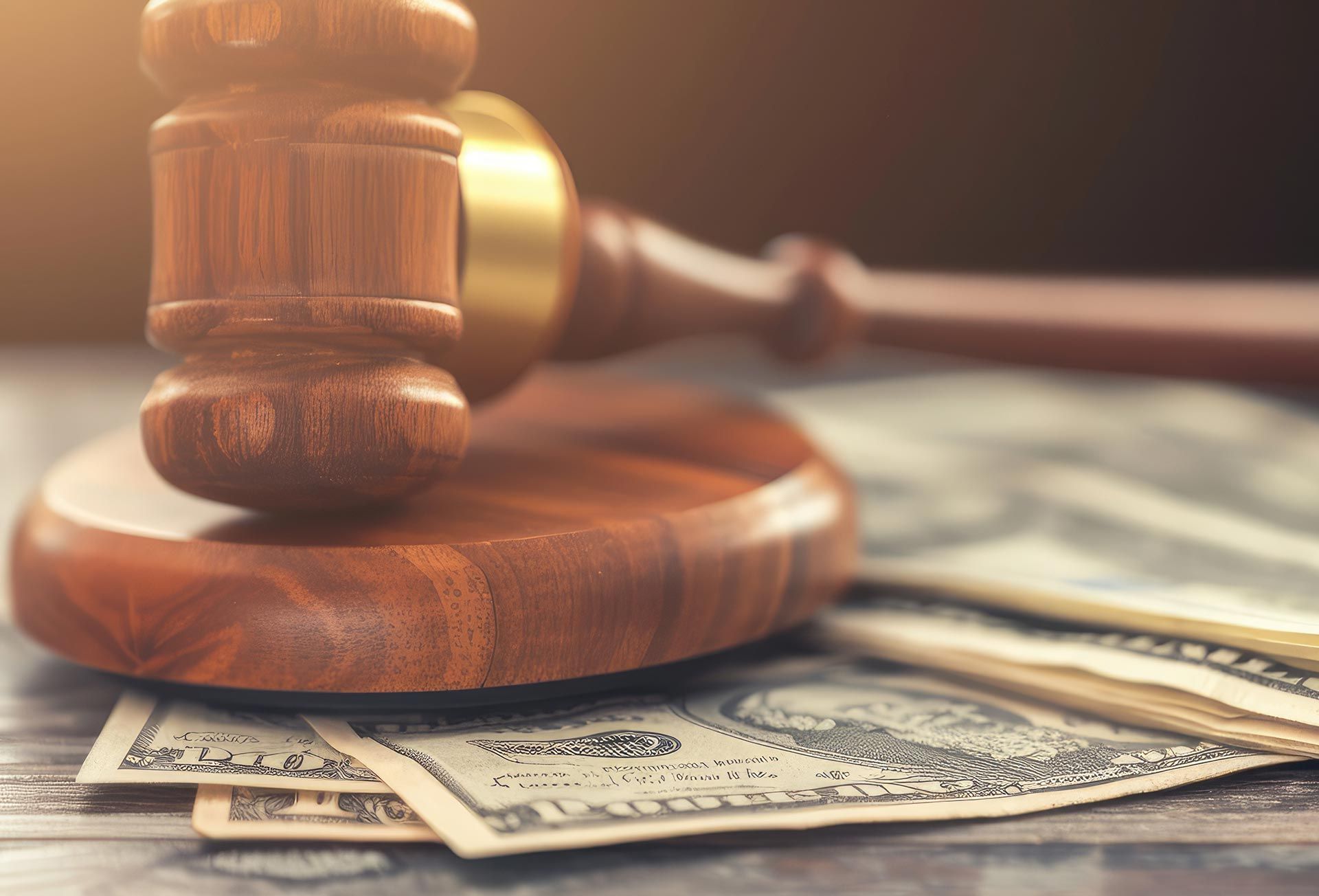 A gavel and legal block next to a stack of cash for a fast and reliable local bail bond service. A gavel and legal block next to a stack of cash for a fast and reliable local bail bond service.