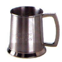 18 Oz Pewter-Glass Bottom Mug