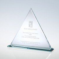 Jade Triangular Award With Jade Glass Base