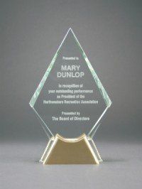 Jade Arrowhead Award With Brass Stand