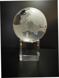 Optic Crystal World Globe with base
