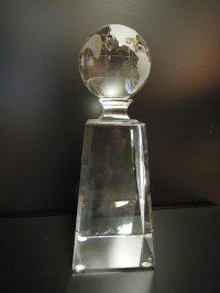 Optic Crystal 3D Globe Tower