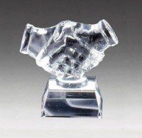 Custom - Optic Crystal Handshake Award