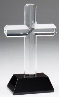 Custom - Optic Crystal Cross Award