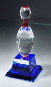Custom Optic Crystal Bowling Pin Award