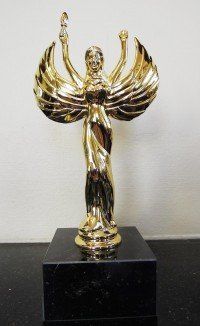 Solid Brass Gold Metal Winged Victory Award
