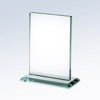 Jade Glass Rectangular Award With Glass Base