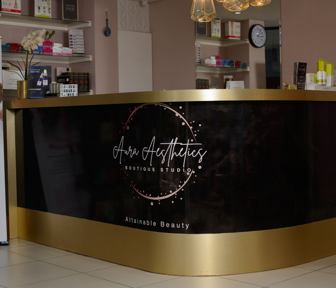 Aura Aesthetics boutique studio reception