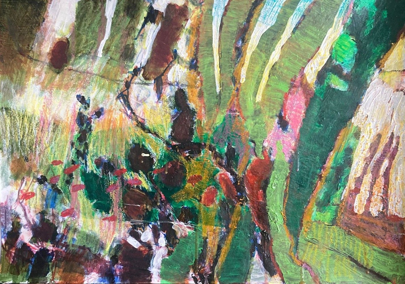 Shadows of Perception 15, acrylic paint and mixed medium on paper, 42 x 59,4 cm, 2025.