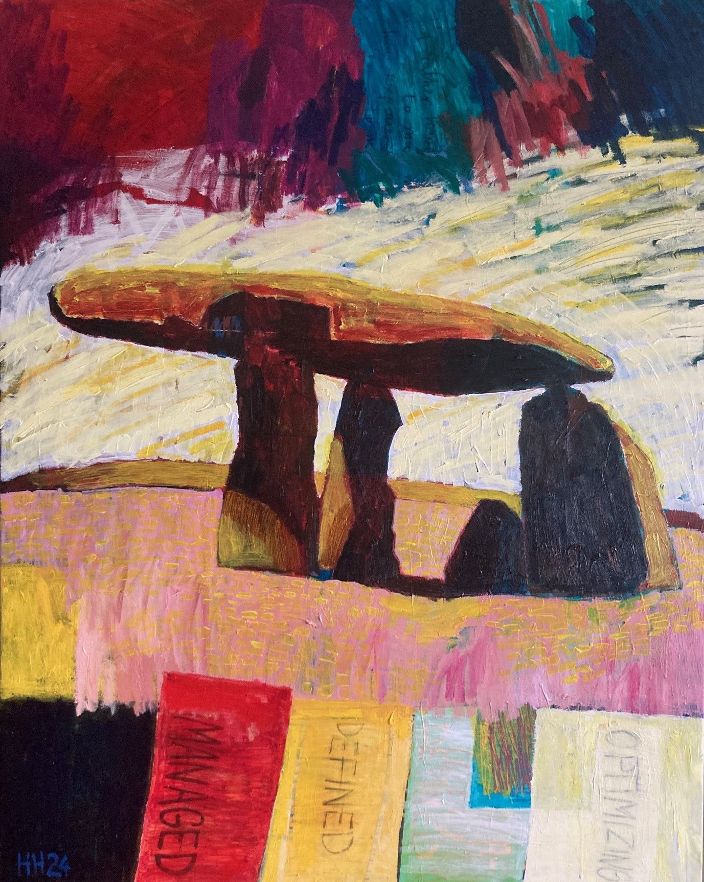 Passages II, acrylic paint on canvas, 150x120cm, 2025, Hennie Huijgens.