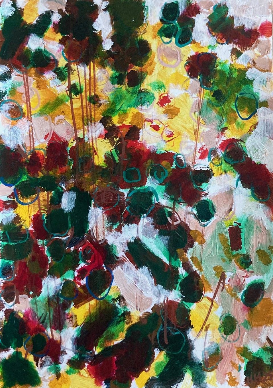 Shadows of Perception 14, acrylic paint and mixed medium on paper, 29.7 x 42 cm, 2025.