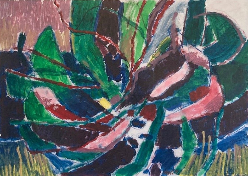 Shadows of Perception 8, acrylic paint and mixed medium on paper, 42 x 59,4 cm, 2025.