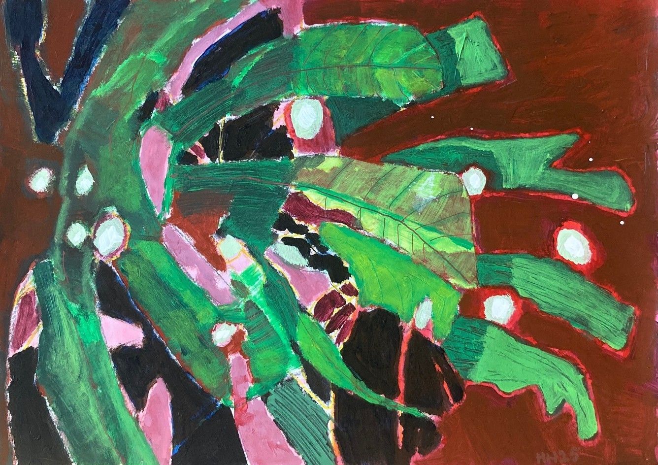 Shadows of Perception 10, acrylic paint and mixed medium on paper, 42 x 59,4 cm, 2025.