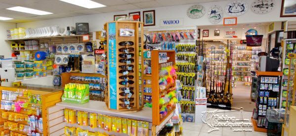 a store filled with lots of products including fishing gear