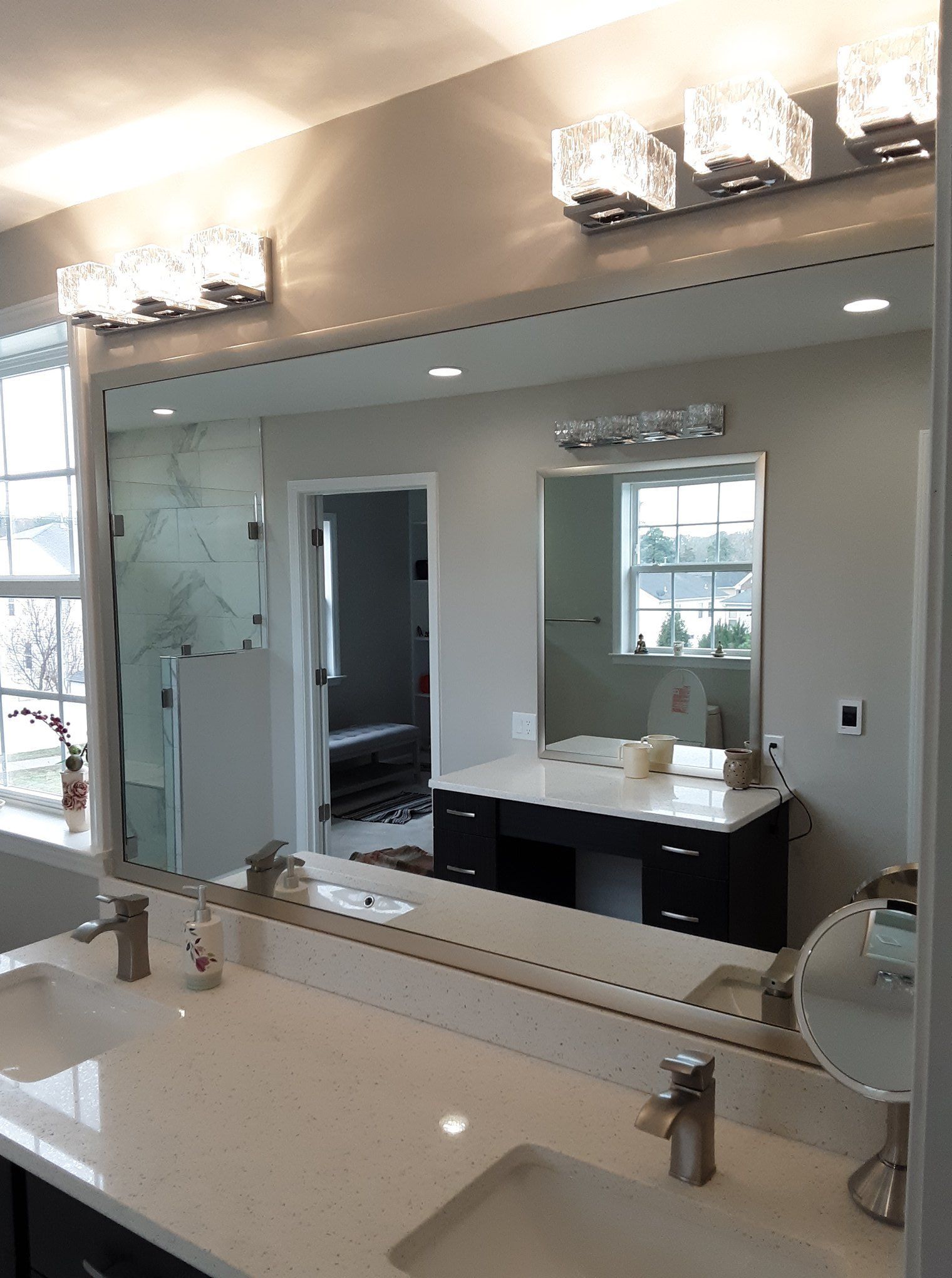 A Bathroom with Two Sinks | Clayton, NC | Clayton Glass & Mirror