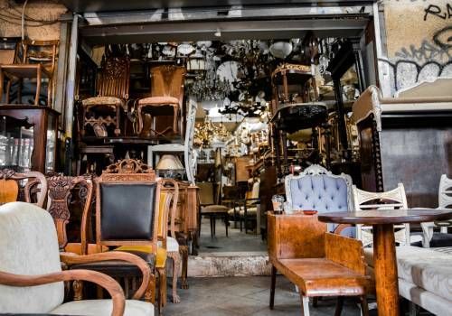 A furniture shop filled with furniture.