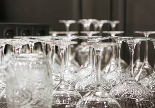 A tray full of glassware for everyday use.