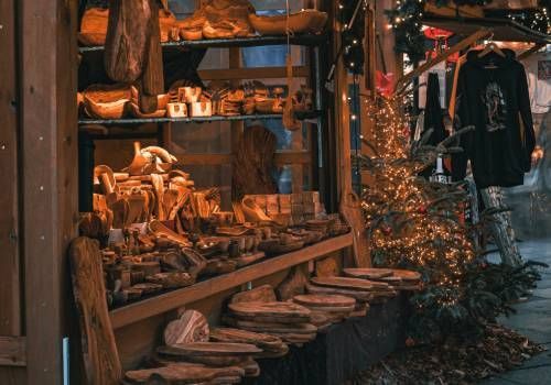 A storefront with Seasonal Items in display.
