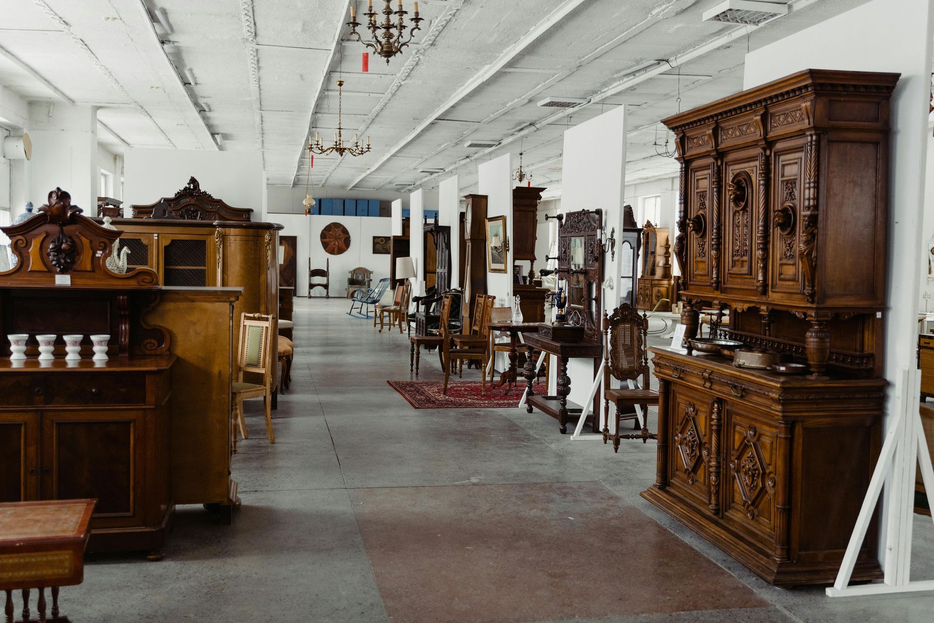 A furniture shop filled with furniture.