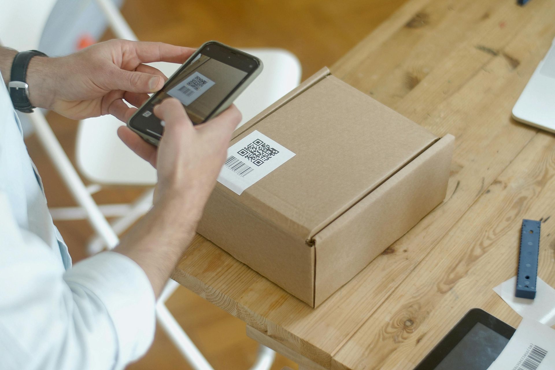 A laptop showcasing a furniture product.