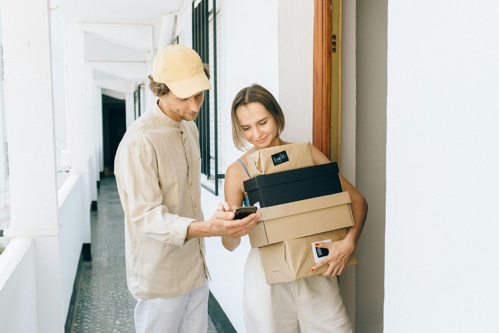 A delivery van full of packages to deliver.