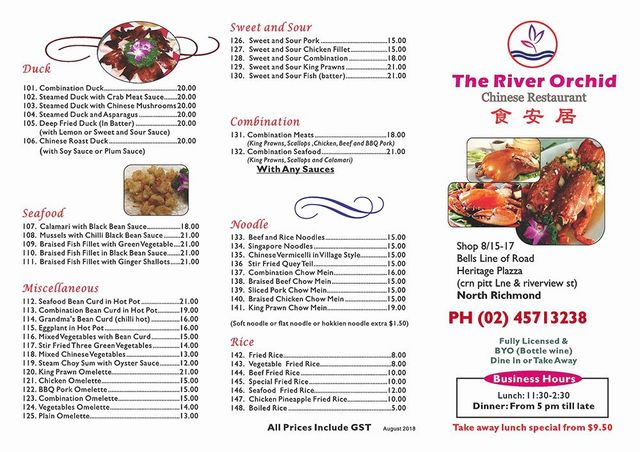 Chinese Takeaway In North Richmond The River Orchid