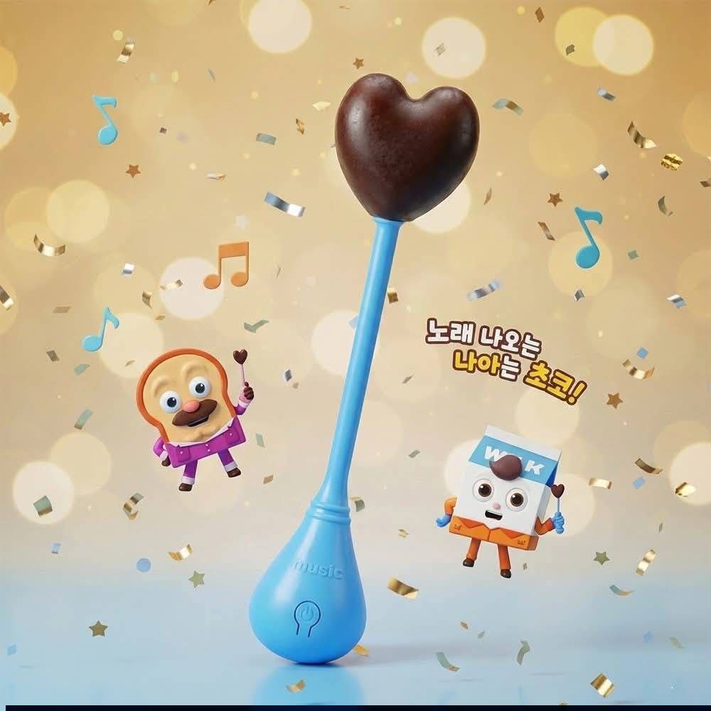 (預購) 韓國音樂棒棒糖・兒童版 × 天才麵包理髮師 情人節限定款(巧克力口味)