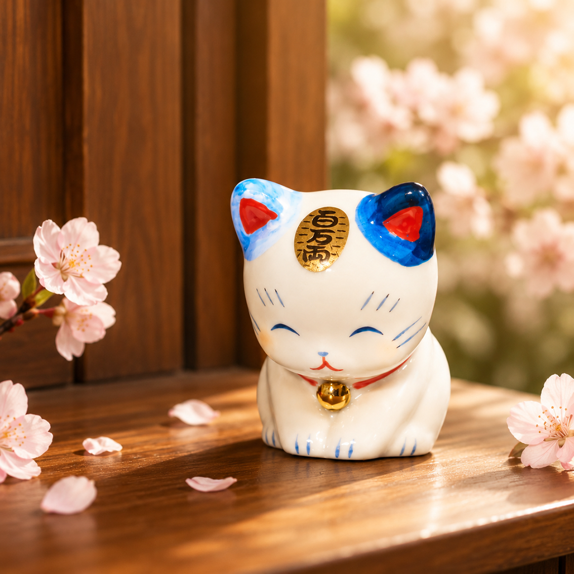 (現貨)日本 藥師窯 染錦百万兩猫 招財貓 開店吉祥物