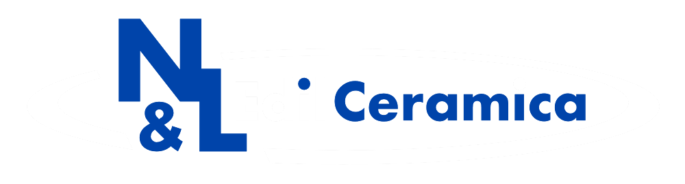 Logo N&L Ceramica in testo blu su sfondo bianco.