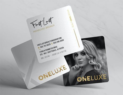 a business card with a picture of a woman on it .