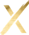 a gold letter x on a white background