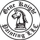 A black and white logo for gene knight painting ltd.