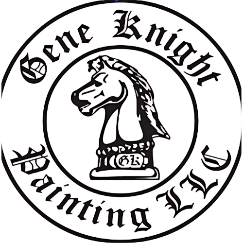 A black and white logo for gene knight painting ltd.