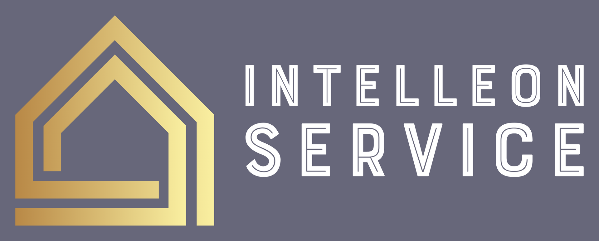 Golden geometric house logo with the name