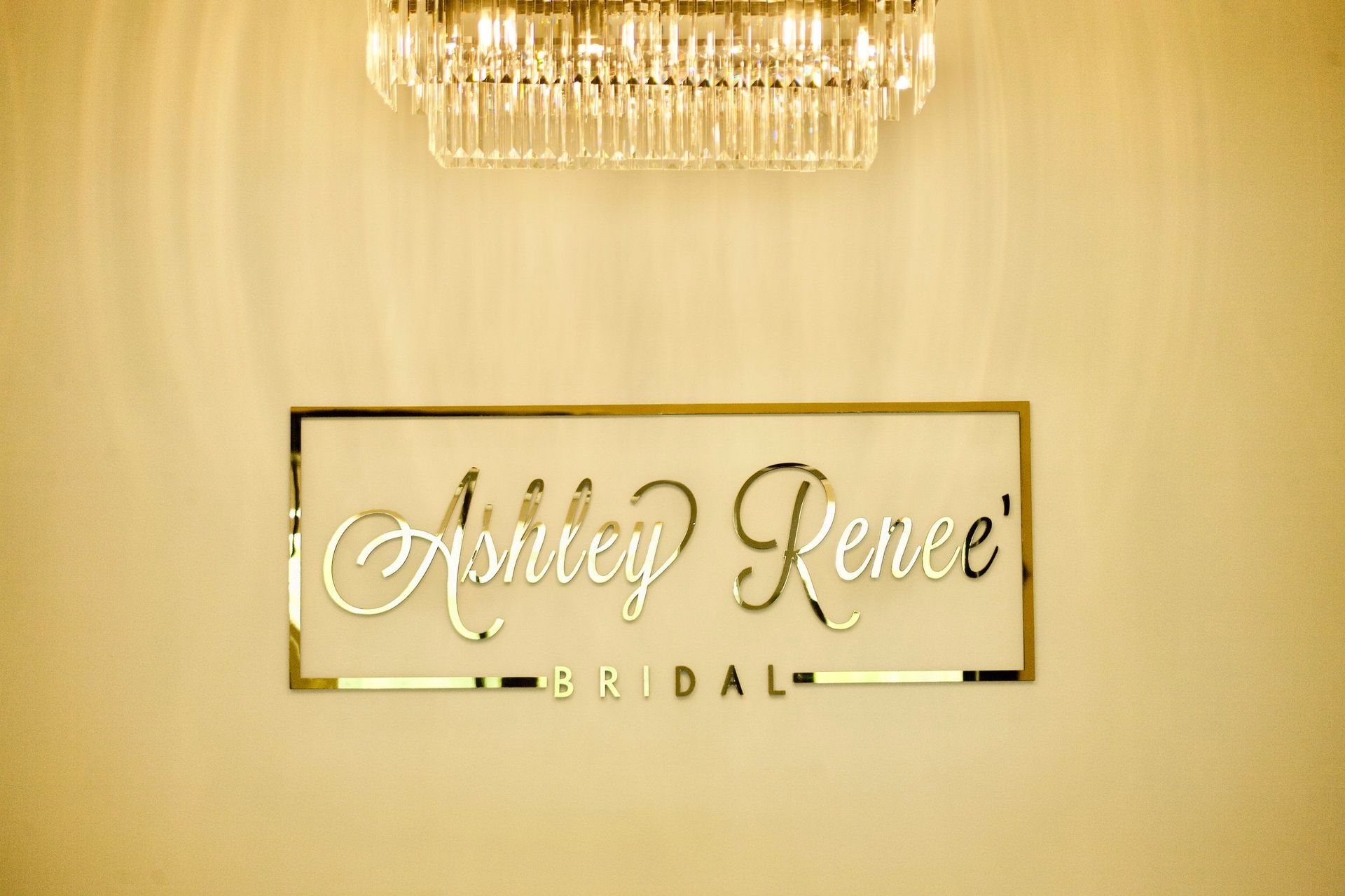 A sign that says ashley renee bridal on it