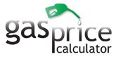 A gas price calculator logo with a green gas pump and a drop of gas coming out of it.