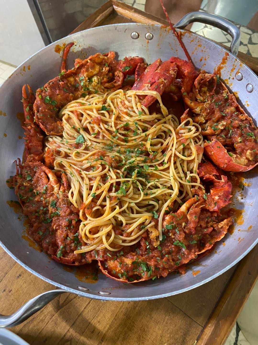 spaghetti con astice