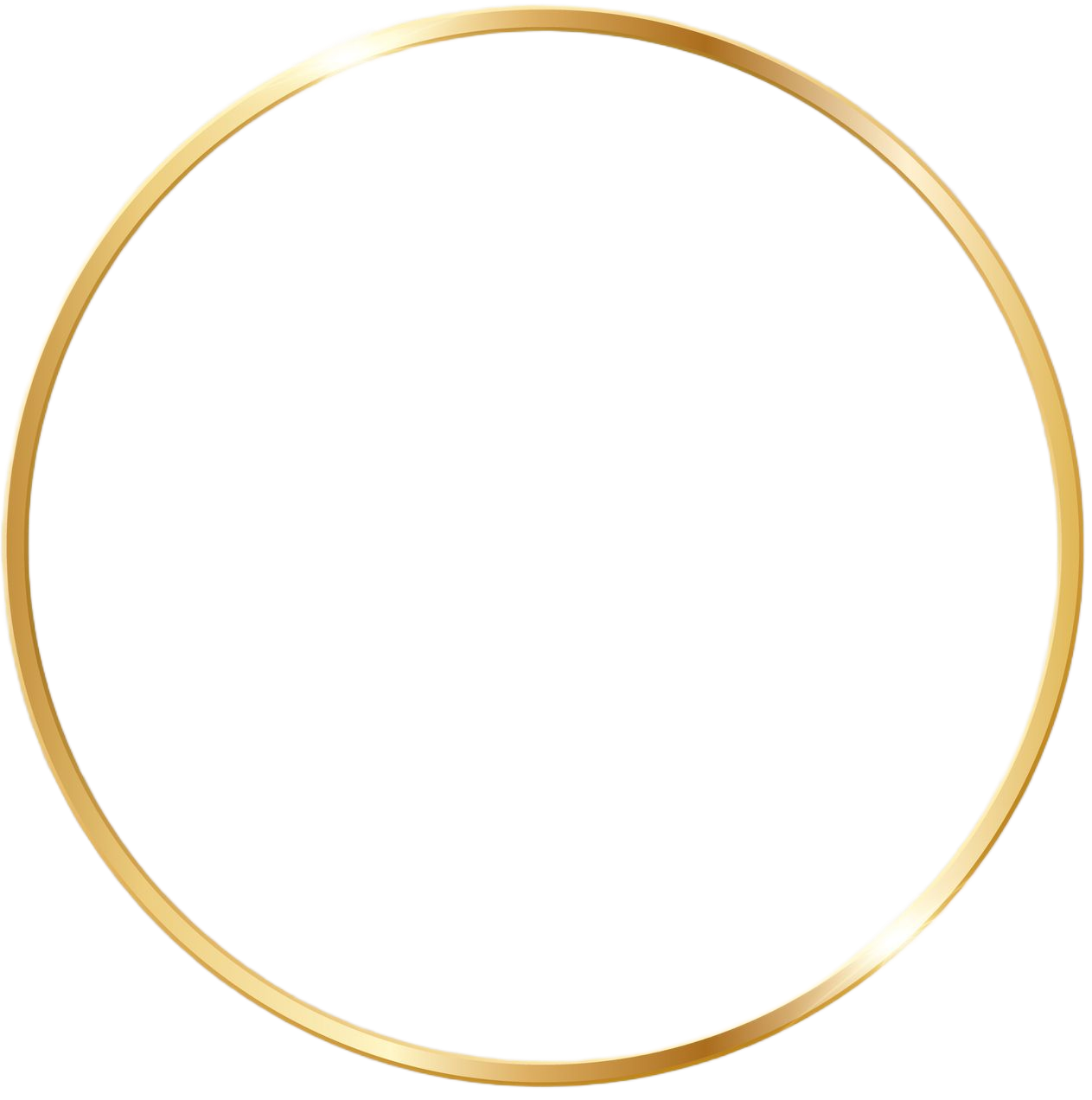 Cornice circolare color oro con effetto sfumato, adatta per decorazioni o cornici.