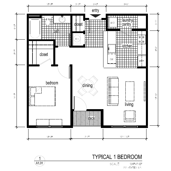 Noda 20 Floor Plan - 1 Bed / 1 Bath